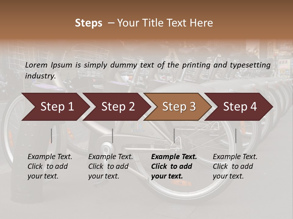 A Row Of Bicycles Parked Next To Each Other PowerPoint Template