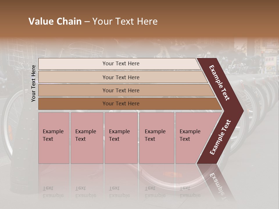 A Row Of Bicycles Parked Next To Each Other PowerPoint Template