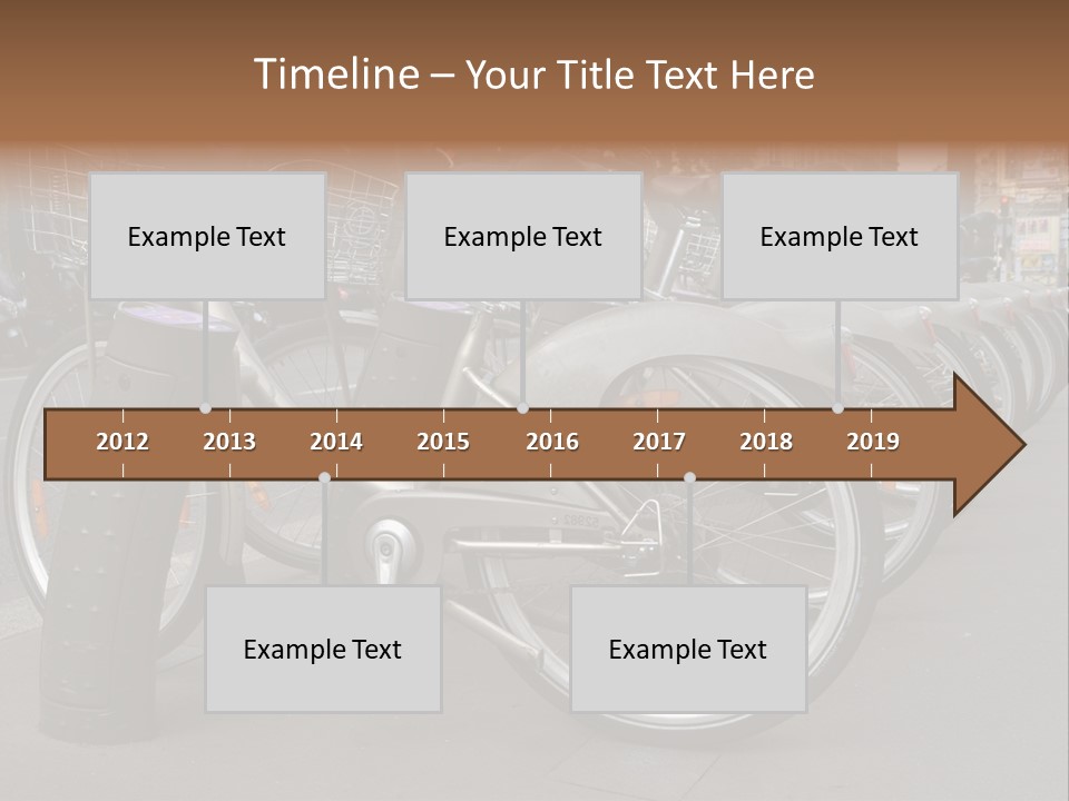 A Row Of Bicycles Parked Next To Each Other PowerPoint Template