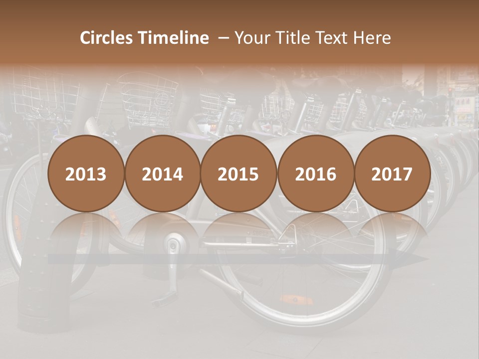 A Row Of Bicycles Parked Next To Each Other PowerPoint Template
