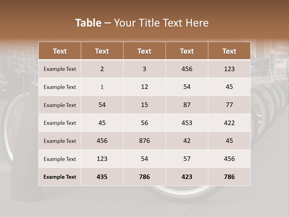 A Row Of Bicycles Parked Next To Each Other PowerPoint Template