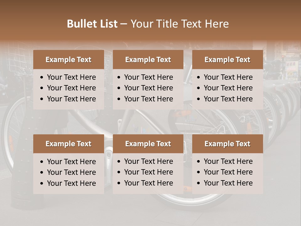 A Row Of Bicycles Parked Next To Each Other PowerPoint Template