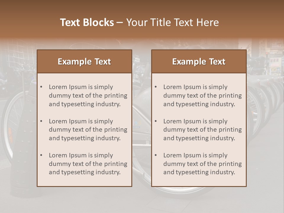 A Row Of Bicycles Parked Next To Each Other PowerPoint Template
