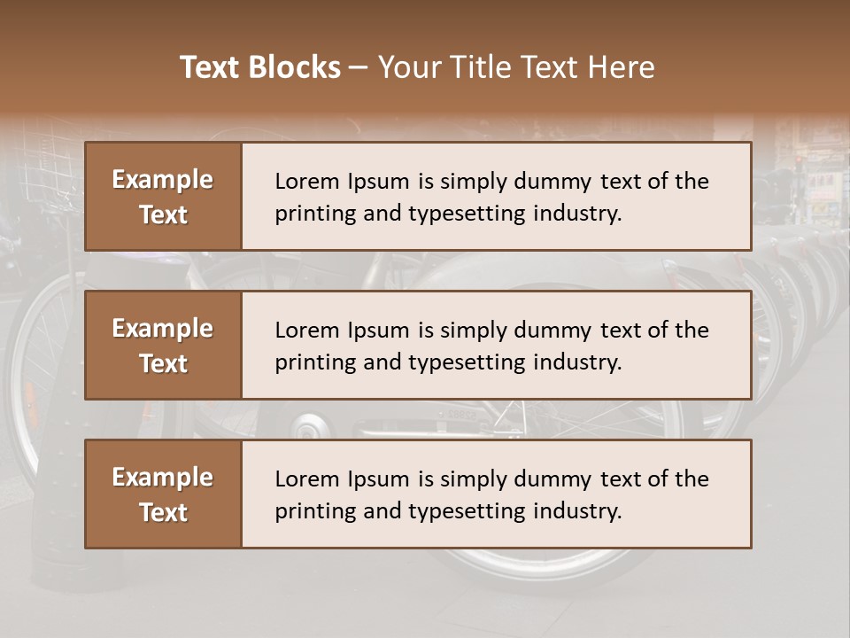 A Row Of Bicycles Parked Next To Each Other PowerPoint Template