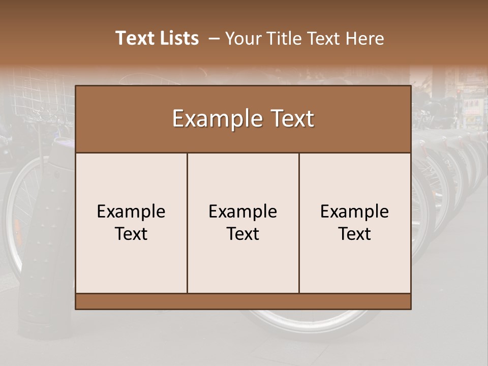 A Row Of Bicycles Parked Next To Each Other PowerPoint Template