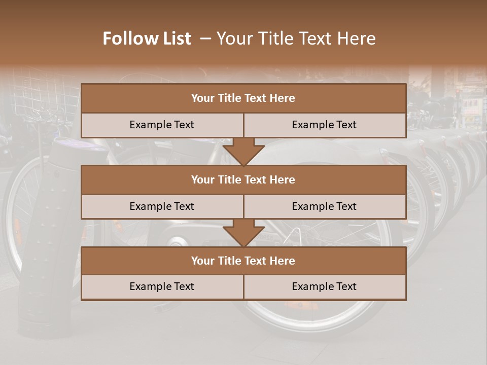 A Row Of Bicycles Parked Next To Each Other PowerPoint Template
