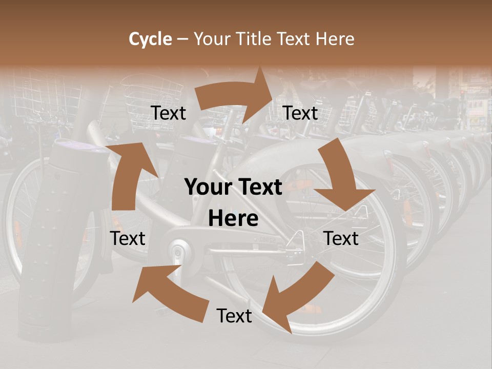 A Row Of Bicycles Parked Next To Each Other PowerPoint Template