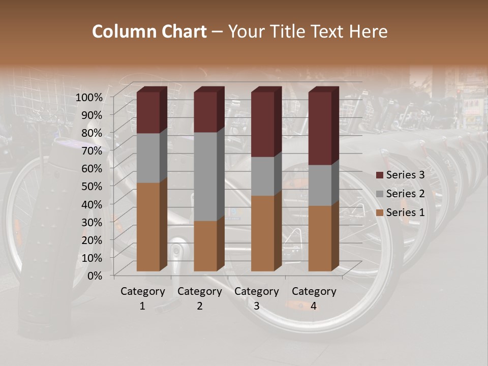 A Row Of Bicycles Parked Next To Each Other PowerPoint Template