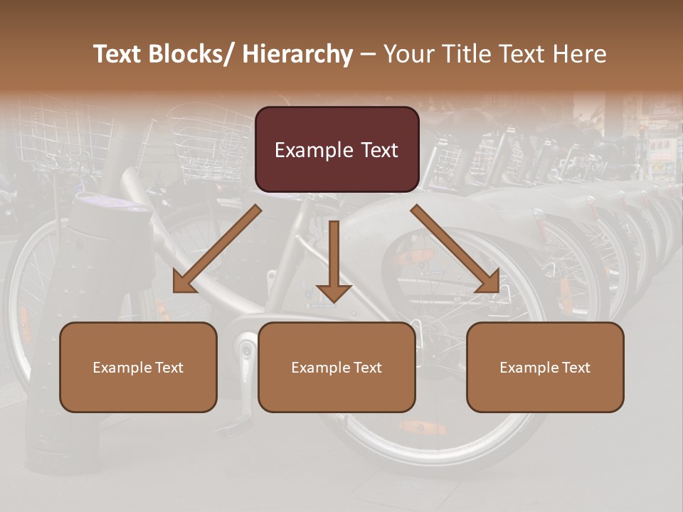 A Row Of Bicycles Parked Next To Each Other PowerPoint Template