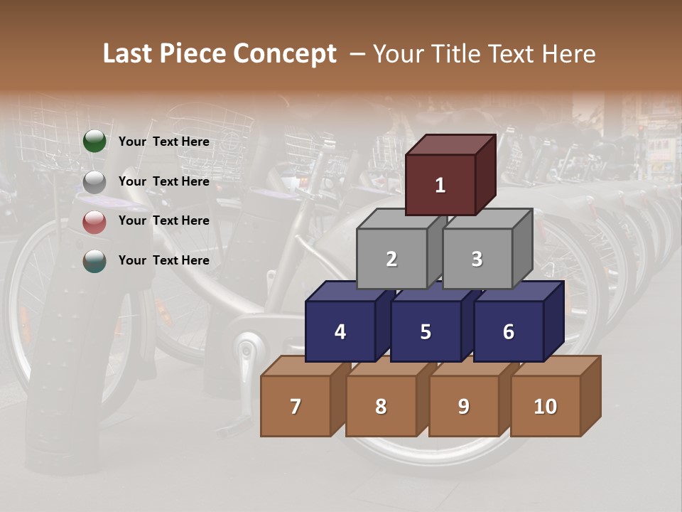 A Row Of Bicycles Parked Next To Each Other PowerPoint Template