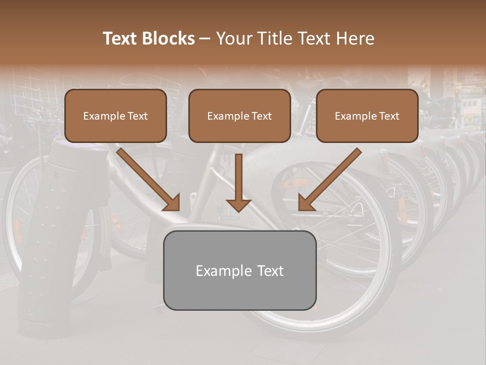 A Row Of Bicycles Parked Next To Each Other PowerPoint Template