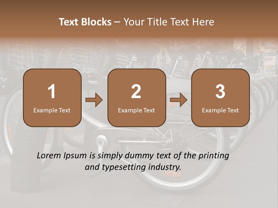 A Row Of Bicycles Parked Next To Each Other PowerPoint Template