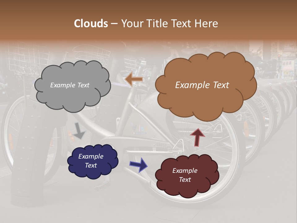 A Row Of Bicycles Parked Next To Each Other PowerPoint Template