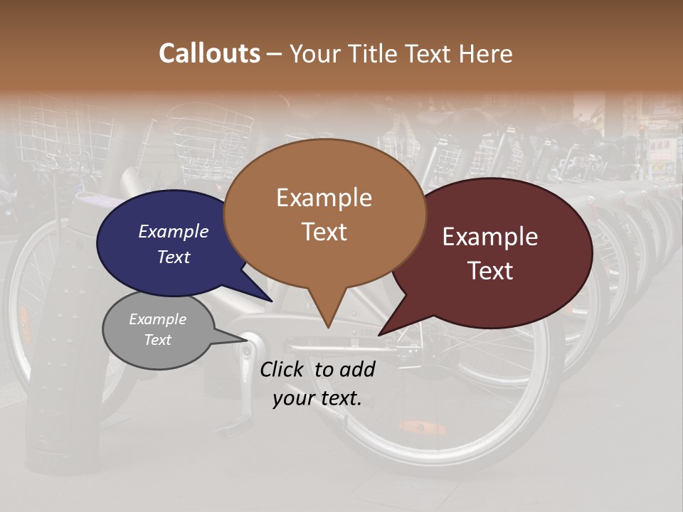 A Row Of Bicycles Parked Next To Each Other PowerPoint Template