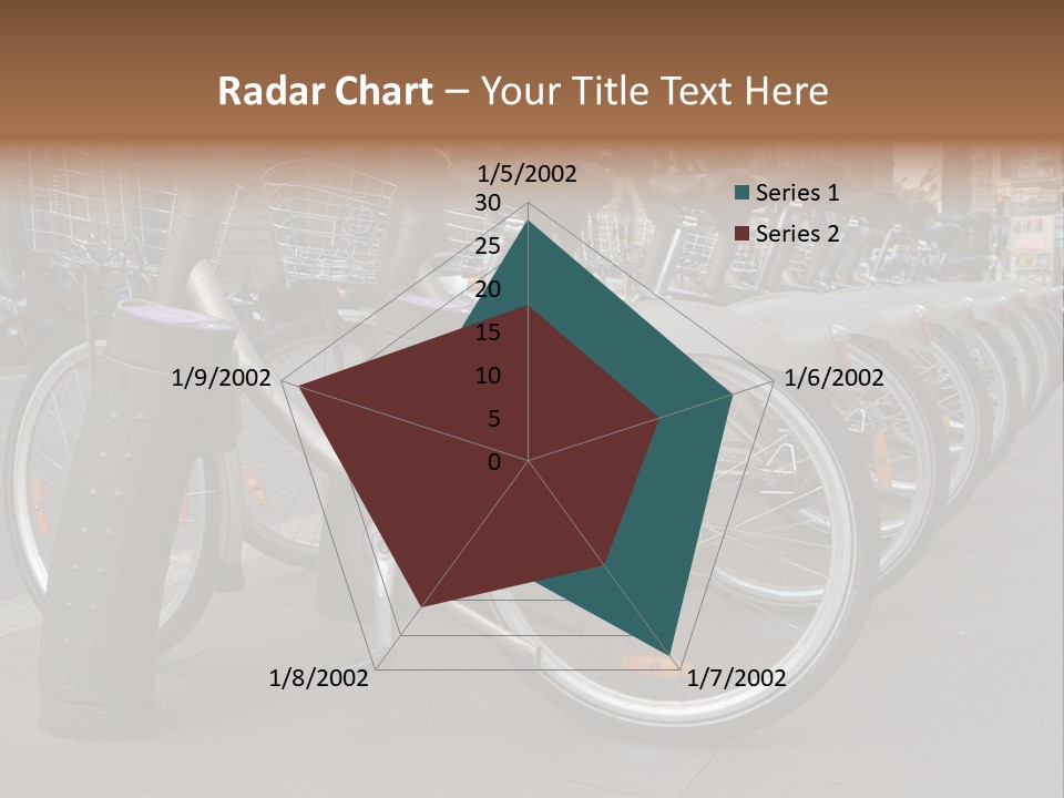 A Row Of Bicycles Parked Next To Each Other PowerPoint Template