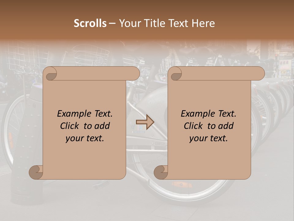 A Row Of Bicycles Parked Next To Each Other PowerPoint Template