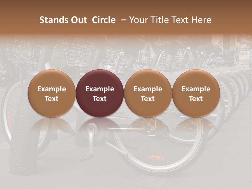 A Row Of Bicycles Parked Next To Each Other PowerPoint Template