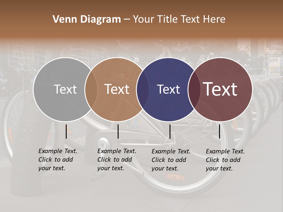A Row Of Bicycles Parked Next To Each Other PowerPoint Template