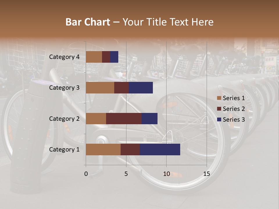 A Row Of Bicycles Parked Next To Each Other PowerPoint Template