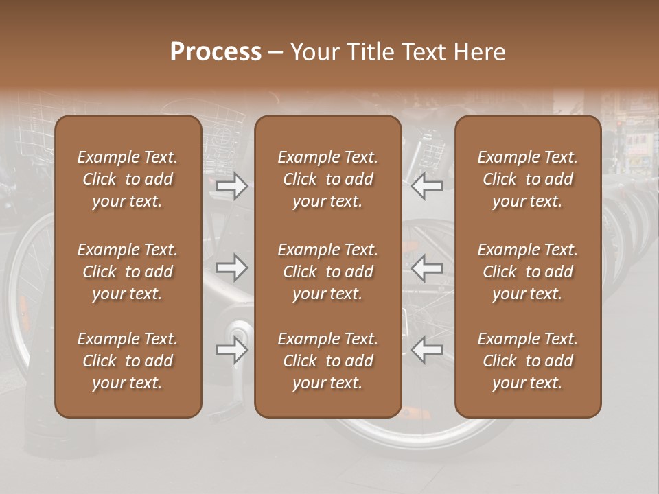 A Row Of Bicycles Parked Next To Each Other PowerPoint Template