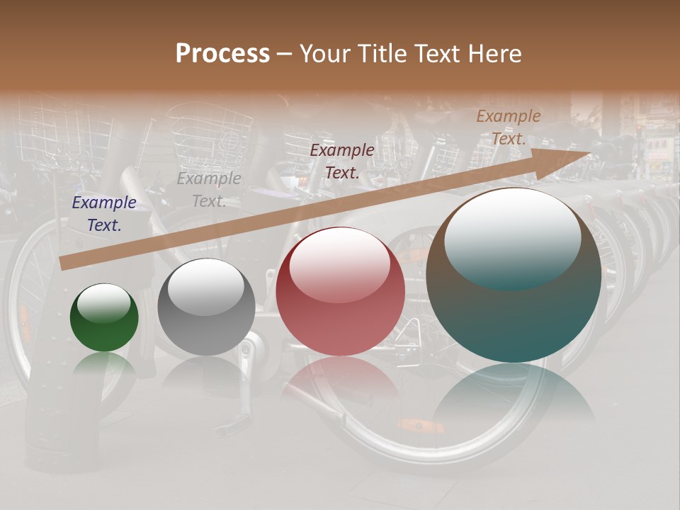 A Row Of Bicycles Parked Next To Each Other PowerPoint Template