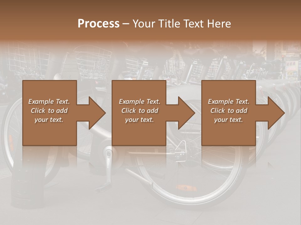 A Row Of Bicycles Parked Next To Each Other PowerPoint Template