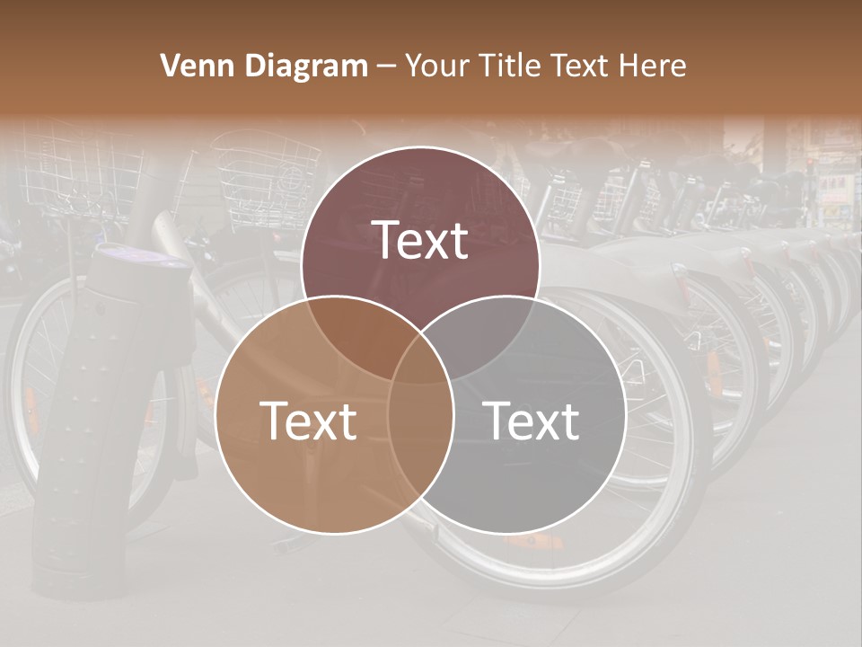 A Row Of Bicycles Parked Next To Each Other PowerPoint Template