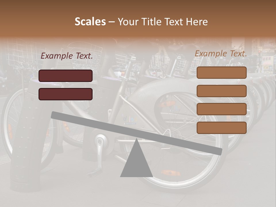 A Row Of Bicycles Parked Next To Each Other PowerPoint Template
