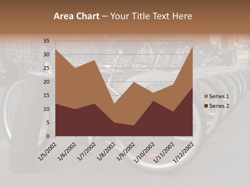A Row Of Bicycles Parked Next To Each Other PowerPoint Template