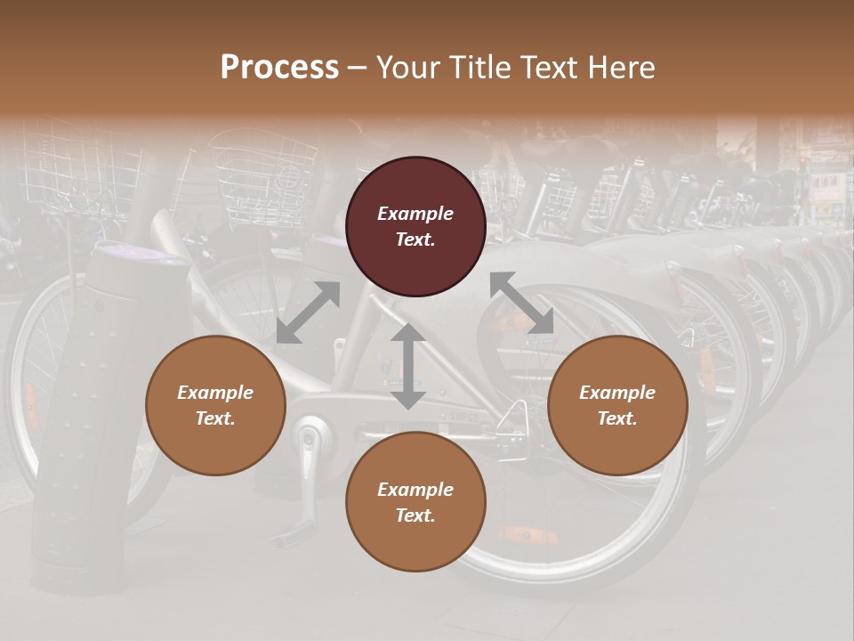 A Row Of Bicycles Parked Next To Each Other PowerPoint Template