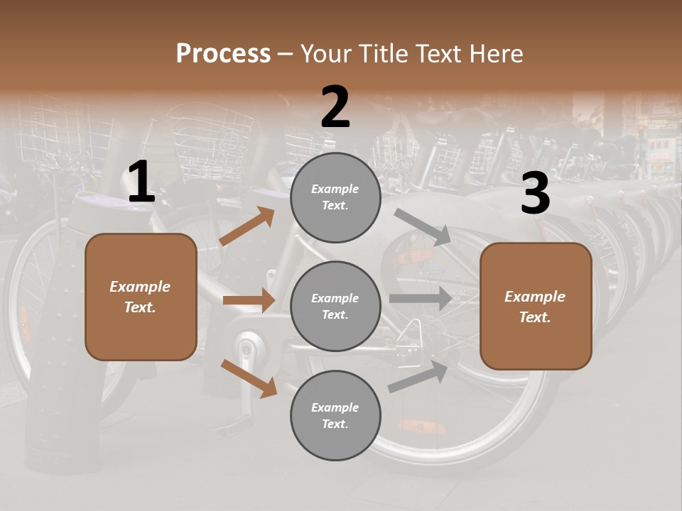 A Row Of Bicycles Parked Next To Each Other PowerPoint Template