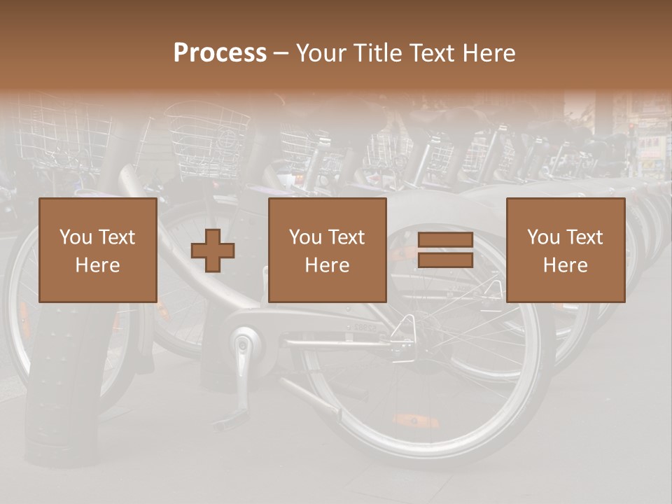 A Row Of Bicycles Parked Next To Each Other PowerPoint Template
