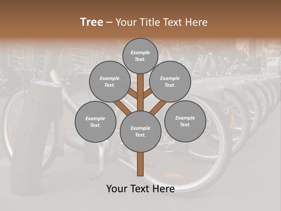 A Row Of Bicycles Parked Next To Each Other PowerPoint Template
