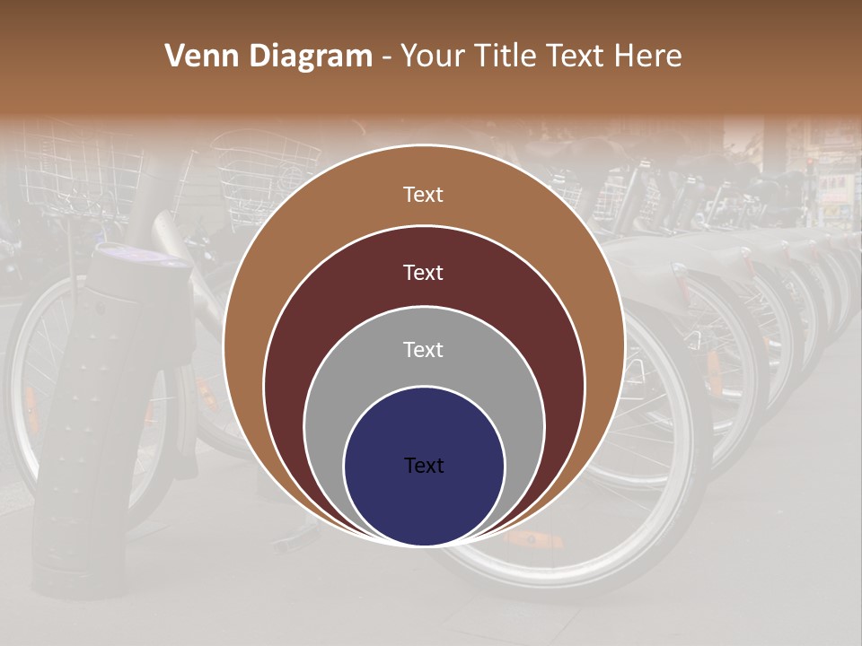 A Row Of Bicycles Parked Next To Each Other PowerPoint Template