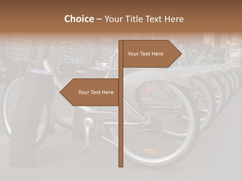 A Row Of Bicycles Parked Next To Each Other PowerPoint Template