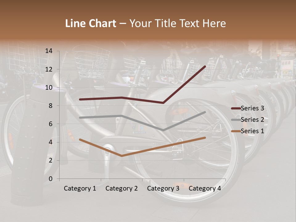 A Row Of Bicycles Parked Next To Each Other PowerPoint Template