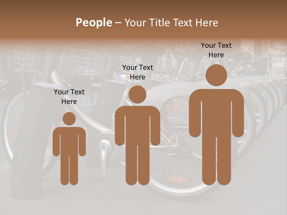 A Row Of Bicycles Parked Next To Each Other PowerPoint Template