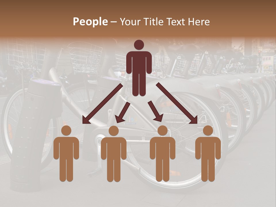 A Row Of Bicycles Parked Next To Each Other PowerPoint Template