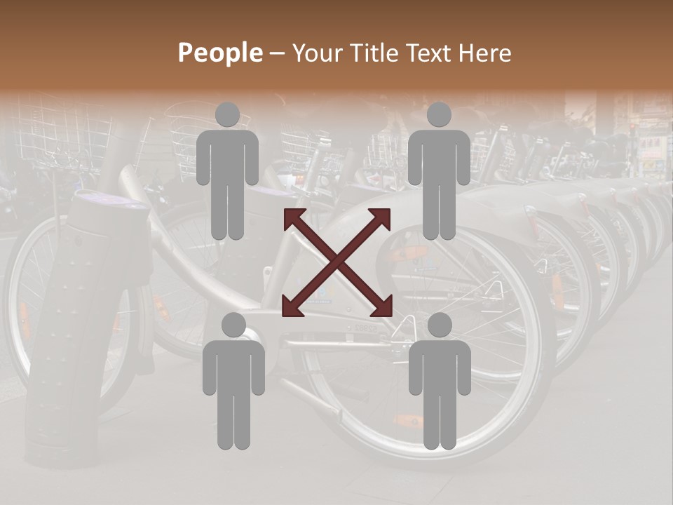 A Row Of Bicycles Parked Next To Each Other PowerPoint Template