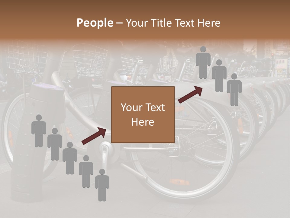 A Row Of Bicycles Parked Next To Each Other PowerPoint Template