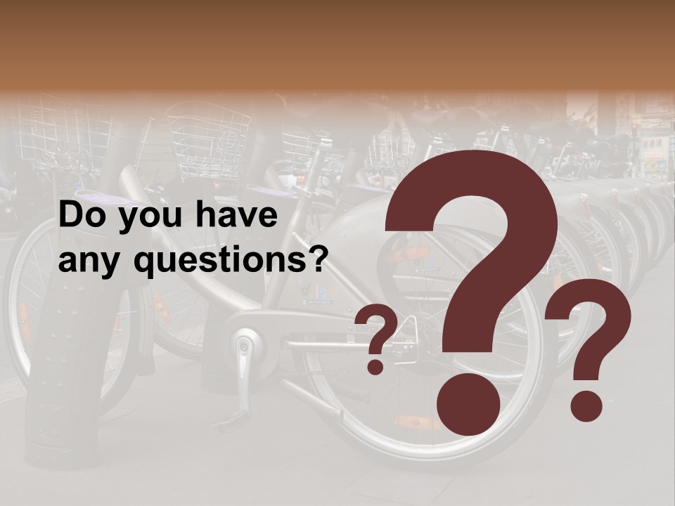 A Row Of Bicycles Parked Next To Each Other PowerPoint Template