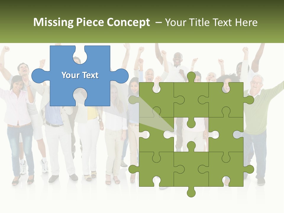 A Group Of People Standing Together With Their Arms In The Air PowerPoint Template