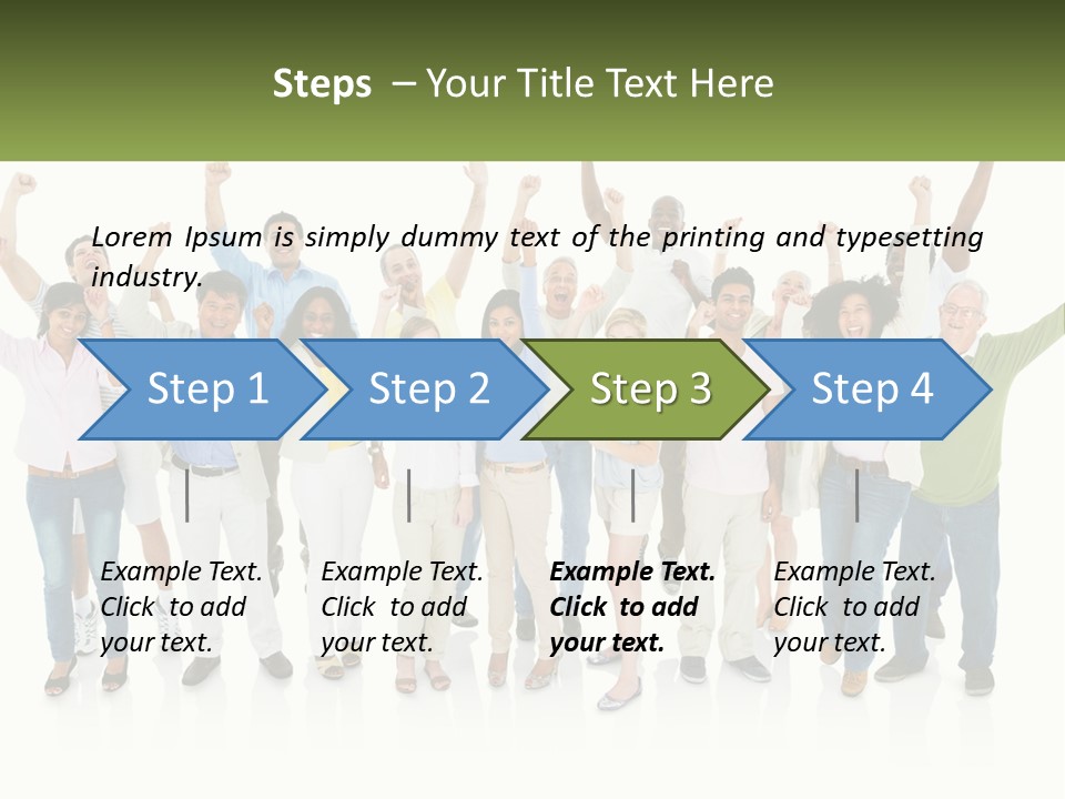 A Group Of People Standing Together With Their Arms In The Air PowerPoint Template