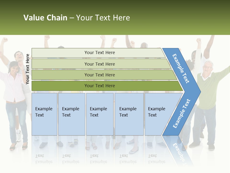 A Group Of People Standing Together With Their Arms In The Air PowerPoint Template