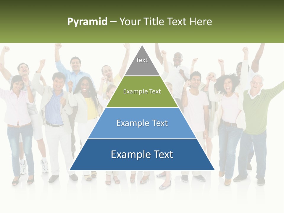 A Group Of People Standing Together With Their Arms In The Air PowerPoint Template