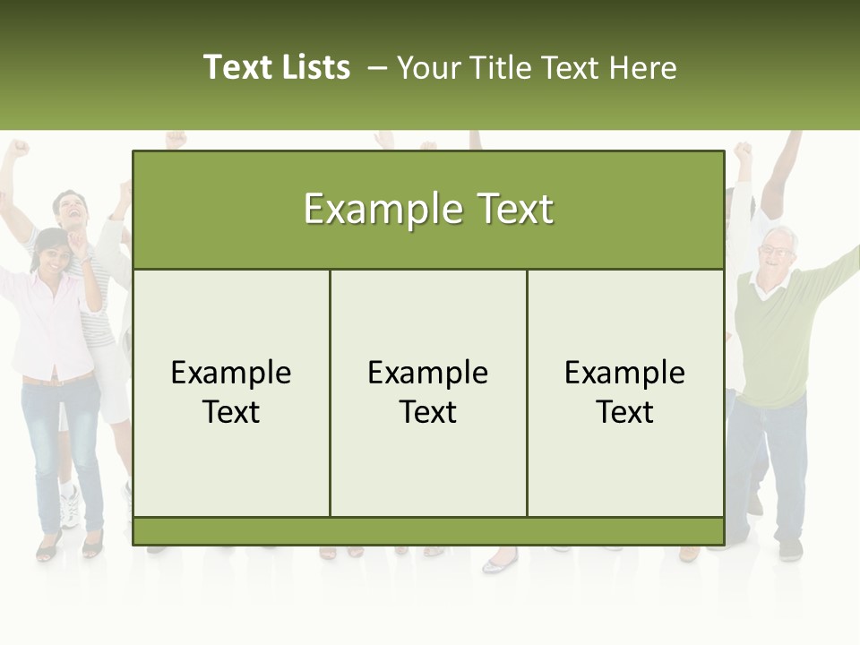 A Group Of People Standing Together With Their Arms In The Air PowerPoint Template