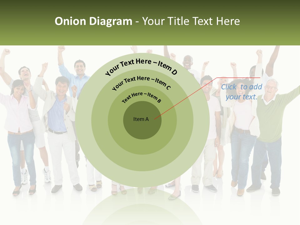 A Group Of People Standing Together With Their Arms In The Air PowerPoint Template