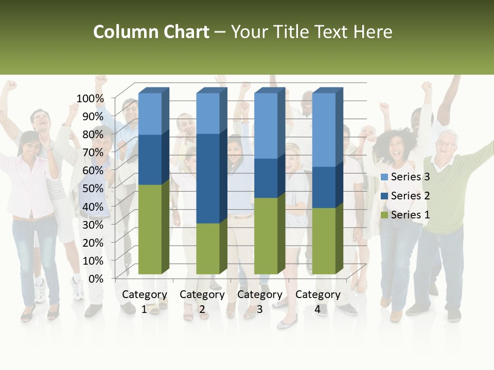 A Group Of People Standing Together With Their Arms In The Air PowerPoint Template