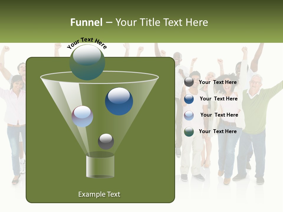 A Group Of People Standing Together With Their Arms In The Air PowerPoint Template