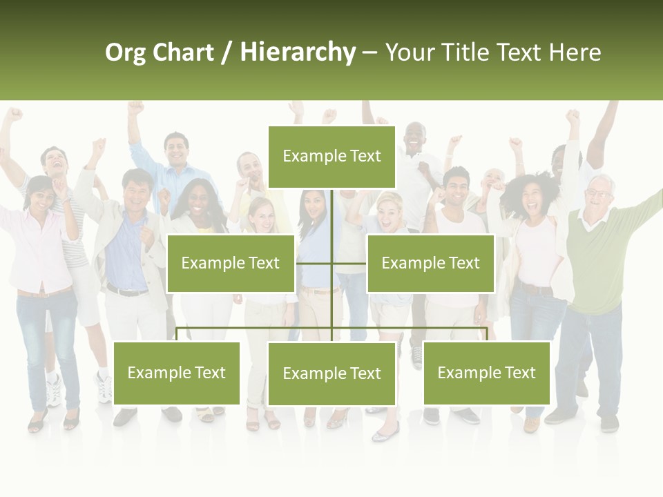 A Group Of People Standing Together With Their Arms In The Air PowerPoint Template
